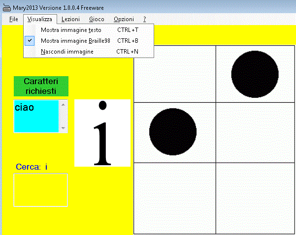 Fig. 2 - formato testo in piccolo e formato Braille ingrandito Fig. 2 - formato testo in piccolo e formato Braille ingrandito